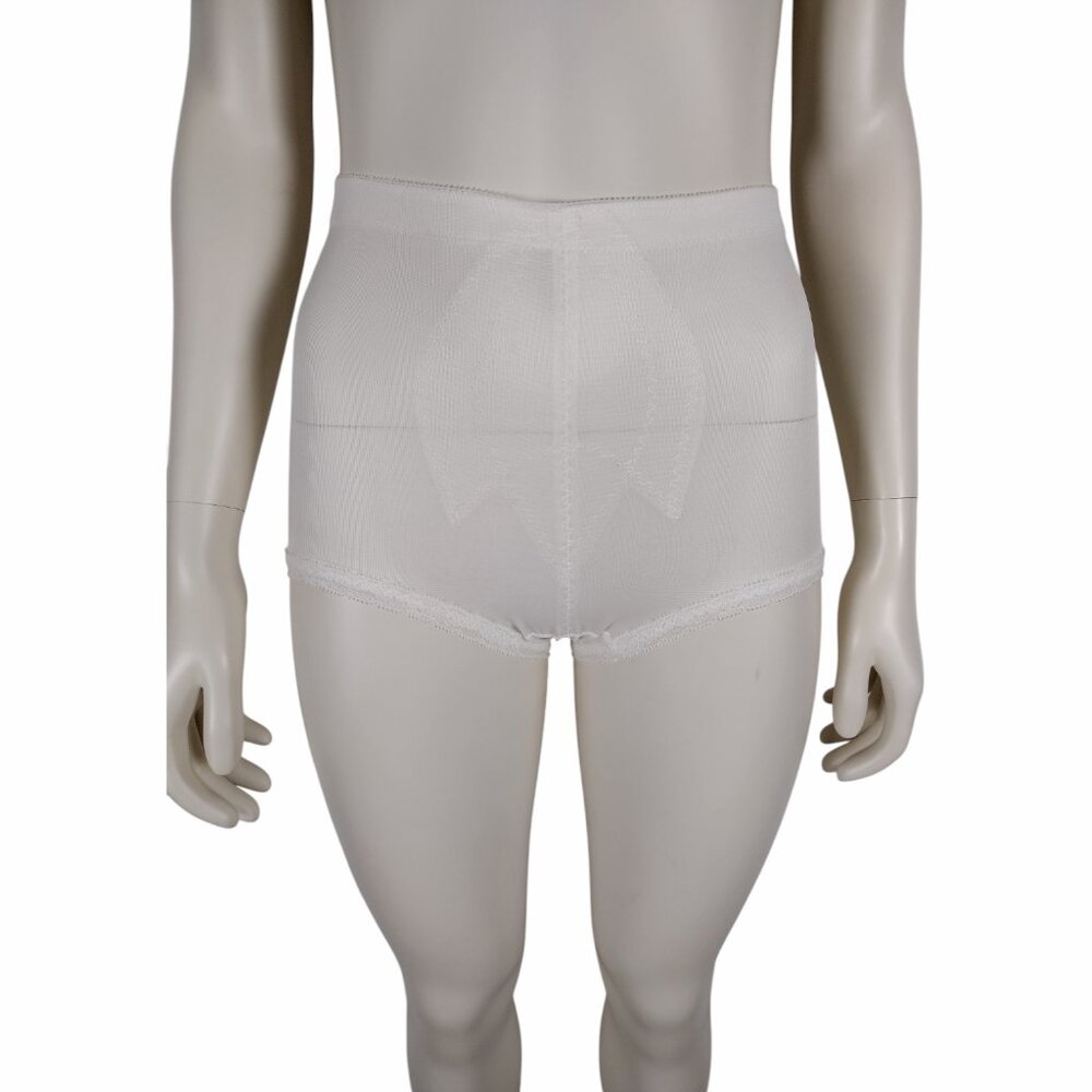 Vintage 1970s Bum Shaping Gridle Shorts White Semi Sheer High Waisted Size XS